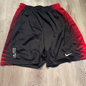Men's Nike Black and Red Athletic Shorts